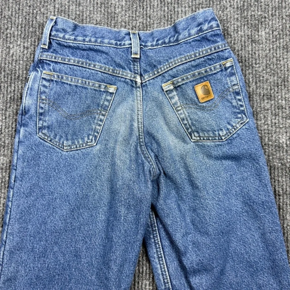 Carhartt Boys Fleece Lined Relaxed Fit Jeans Blue Denim Size 12 Regular YYB155